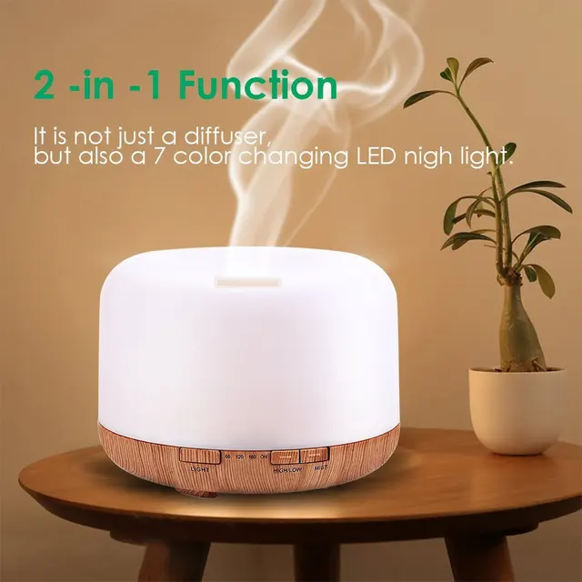 Aroma Diffuser Essential Oil Diffusor Air Humidifier Ultrasonic Remote Control 7 Color LED Lamp Mist Maker For Home 300ml 500ml 6