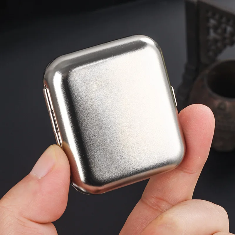 Portable Stainless Steel Ashtray Fashion Mini Portable Pocket Cigarette Ashtray With Lids Outdoor Bar Hotel Home Travel Square Stainless Steel Ash Tray portable ashtray,stainless steel ashtray