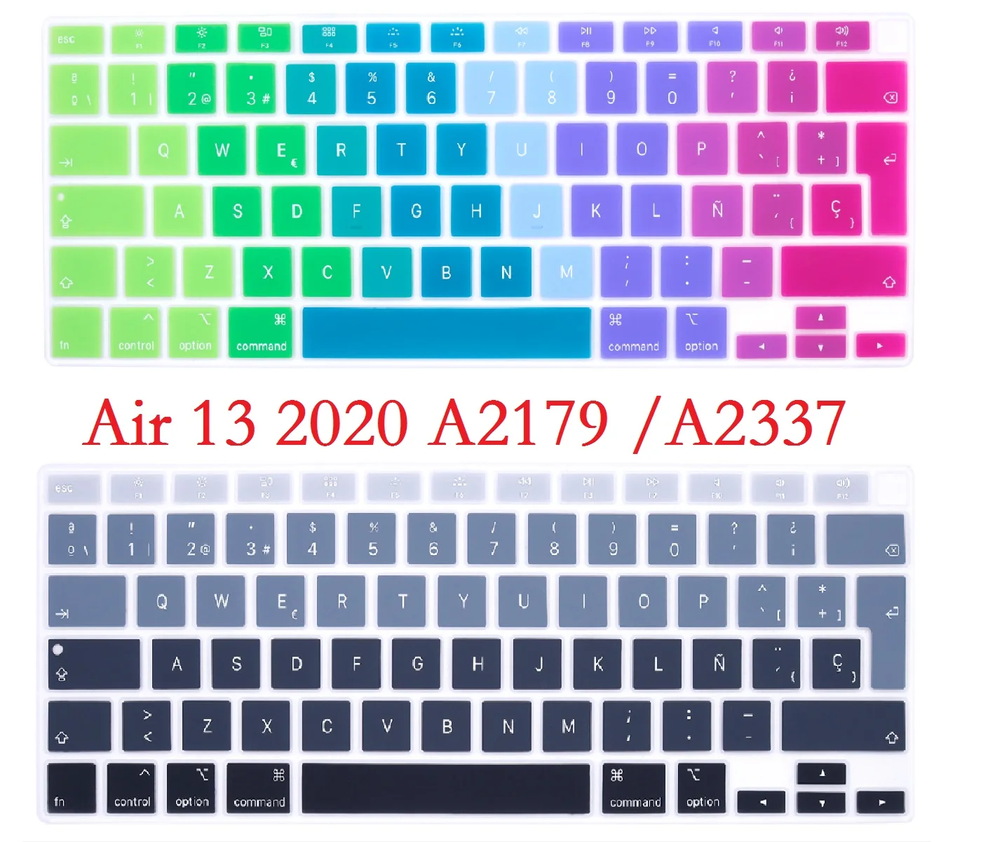 Spagnolo Ue Per Macbook Air 13 2020 M1 Chip A2337 A2179 Cover Per Tastiera Skin Rainbow Silicon Per Macbook Air 13 2020 Skin Per Tastiera