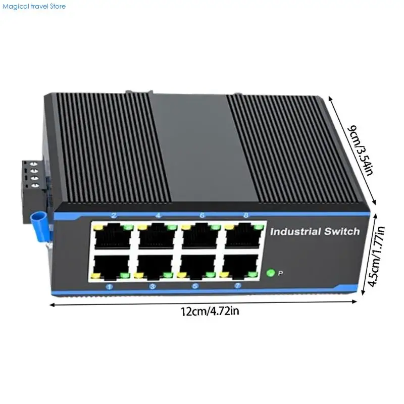 N2UB 8 포트 1000Mbps 산업용 스위처 네트워킹 이더넷 스위처 DIN 장착 플러그 앤 플레이 설치 산업용
