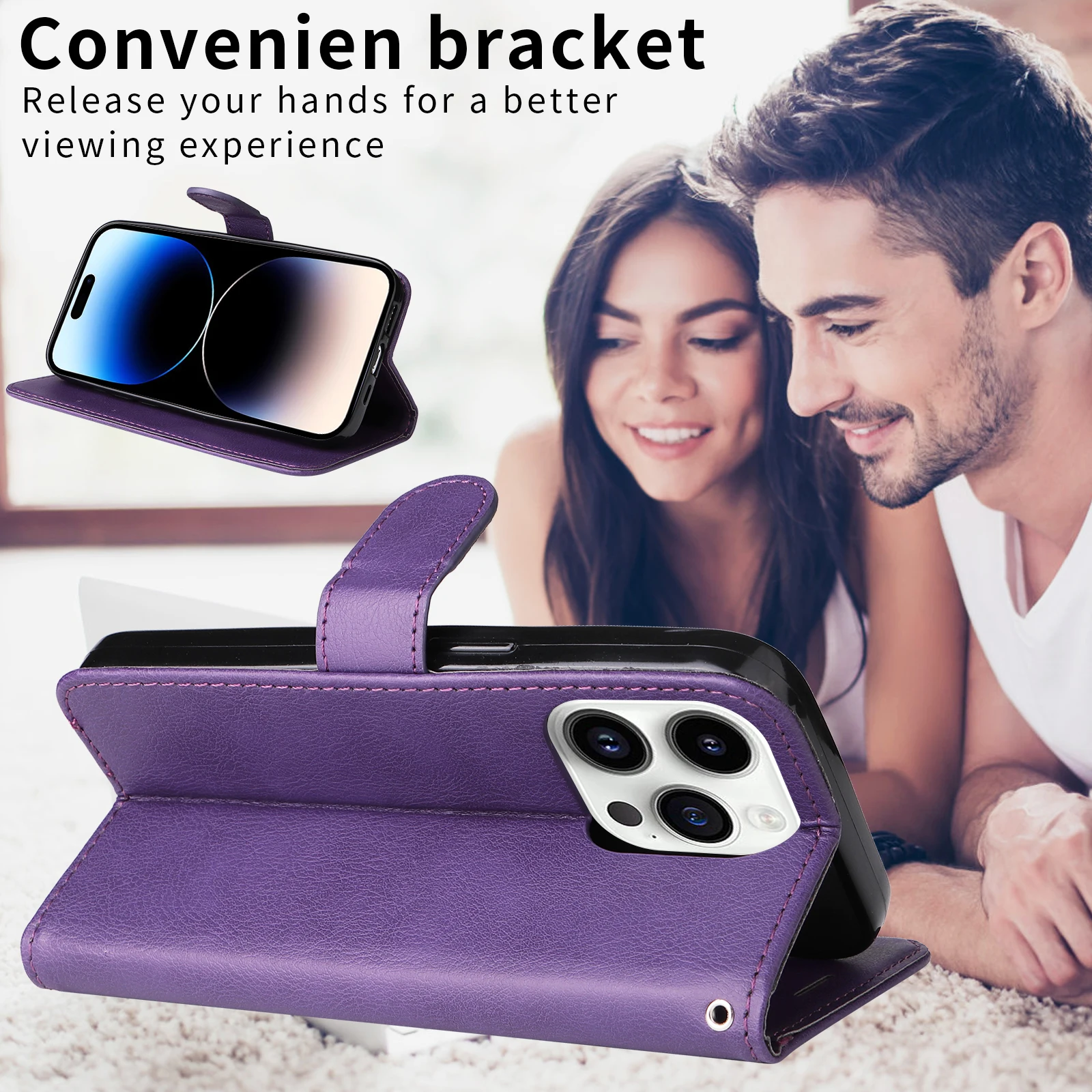 Magnetic Card Stand Flip Wallet Leather Phone Case