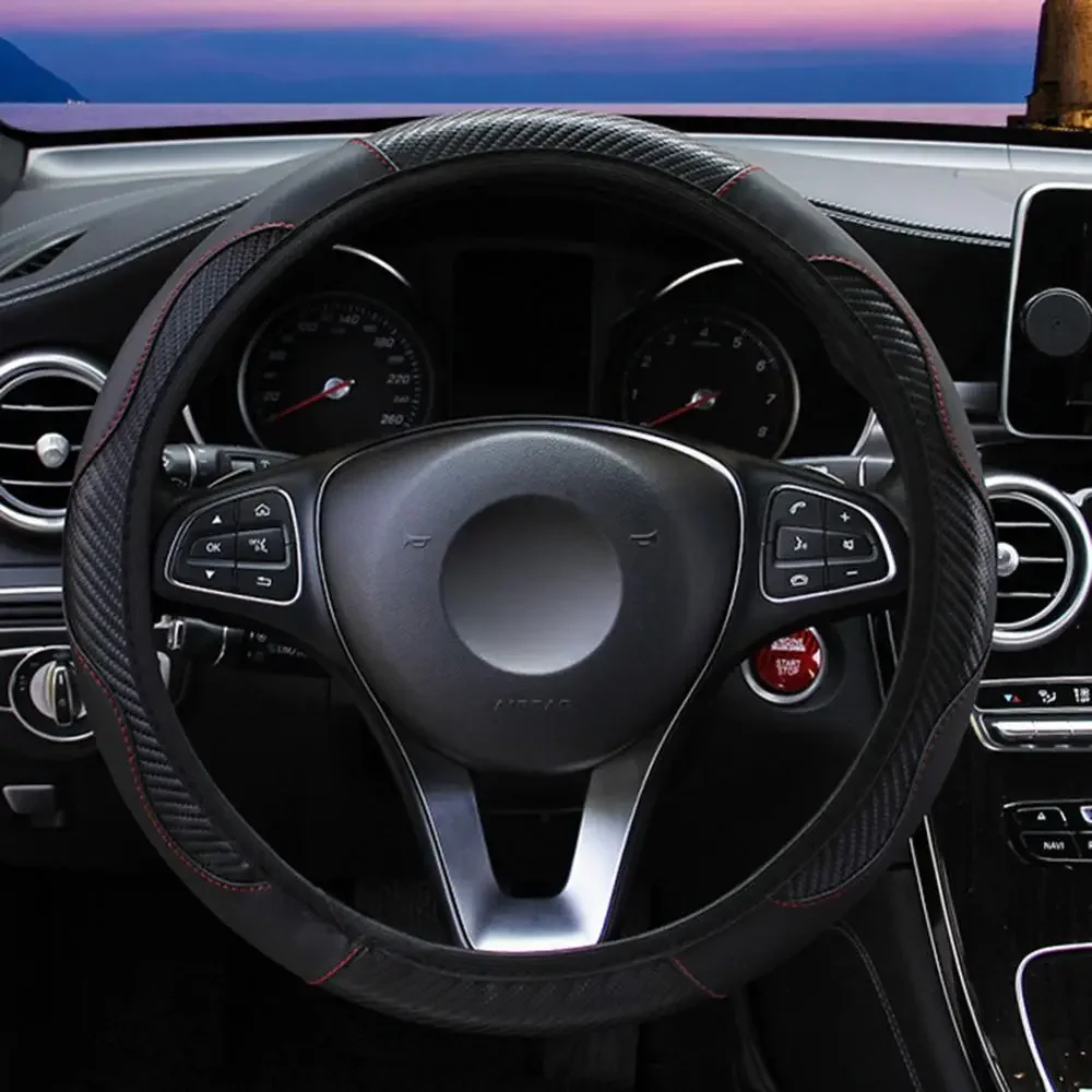 Car Steering Wheel Cover 38CM Auto Steering Wheel Braid On The Cover Case Funda Volante Universal Car Accessories steering wheel cover