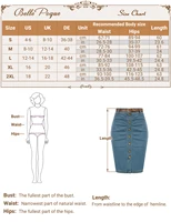 BP Women Vintage Jean Skirt With Belt High Waist Ruched Front Bodycon Skirt - Image 6