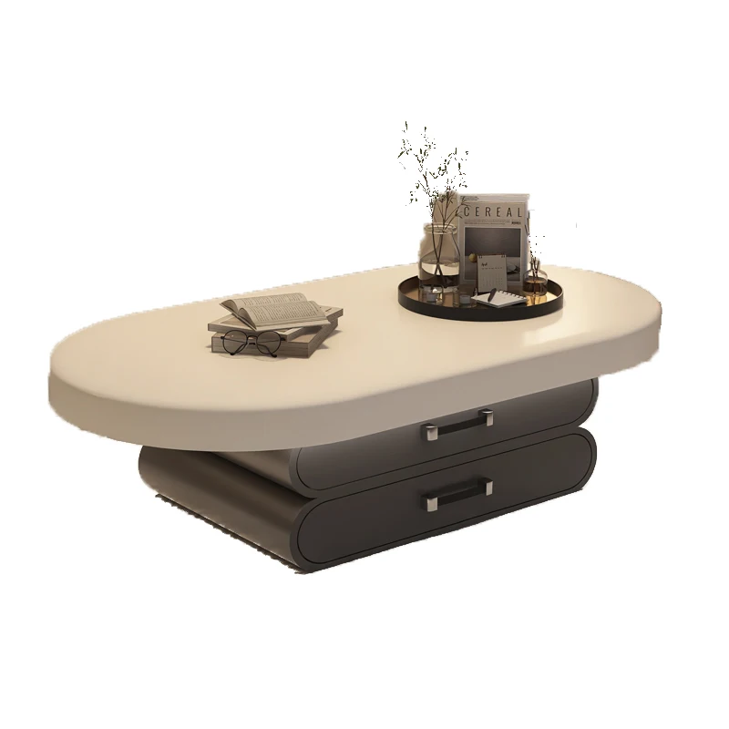 

TLL Minimalist Light Luxury Living Room Home Cream Style Round Table