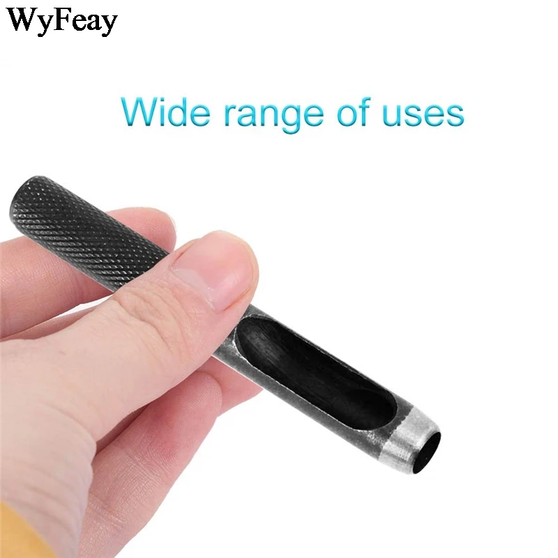 Leather Hole Punch Leather Craft Tools Leather Puncher 12Pcs/Lot Leathercraft 1mm-10mm Quality Round Carbon Steel Leather Craft Hole Punch Puncher Watch Belt Band Plastic Rubber Tools