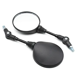 Foldable Round Scooter Rearview Mirrors - Set of 2 (1 pair)