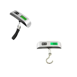 Portable Digital LCD Luggage Weighing Scale - 110lb/50kg Capacity (2pcs)
