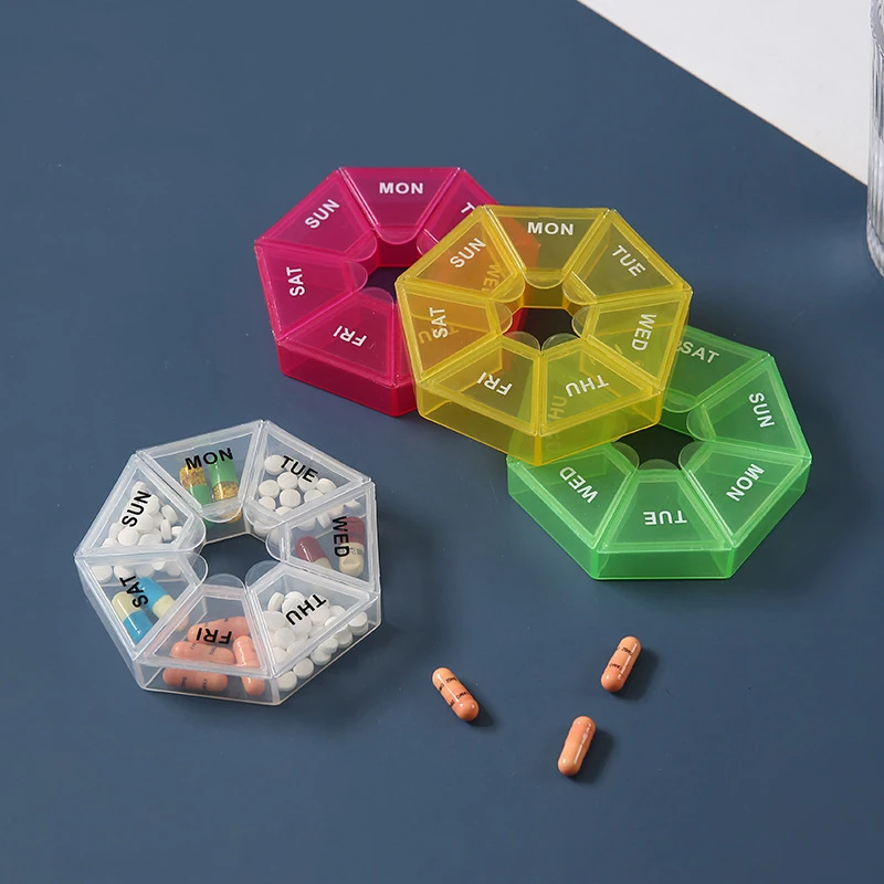 

7 Days Pill Box Weekly Tablet Holder Portable Travel Mini Pill Case Medicine Storage Medicine Organizer Pill Container Home