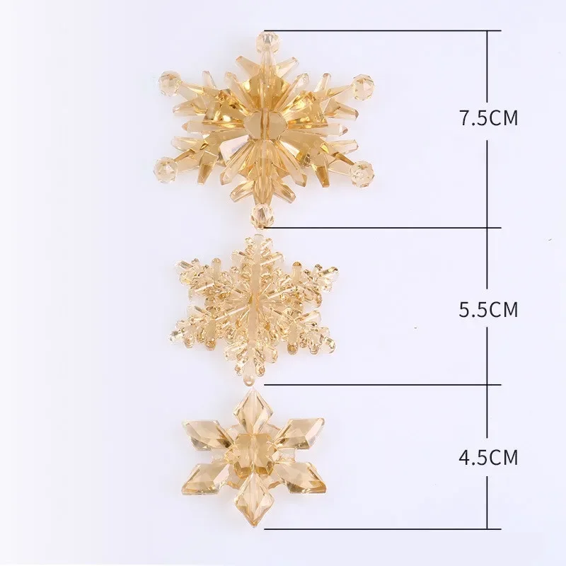 Christmas Decorations for Home, Snowflake Ornaments, Crystal Acrylic, DIY Bead, Curtain Decorative Craft, Party Decor, 10Pcs per