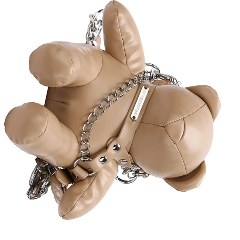 PU Crossbody Bag Bear Handbag for Cellphone Money and Makeup Storage