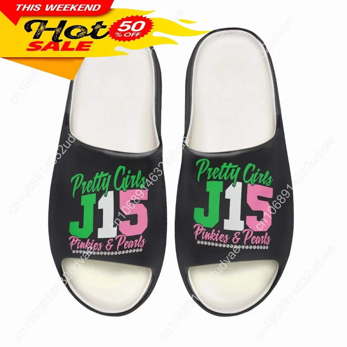 Summer Hot American Sisterhood Sorority Print Coconut Slippers For Women Home Non-slip Slippers Beach Wading Sandal