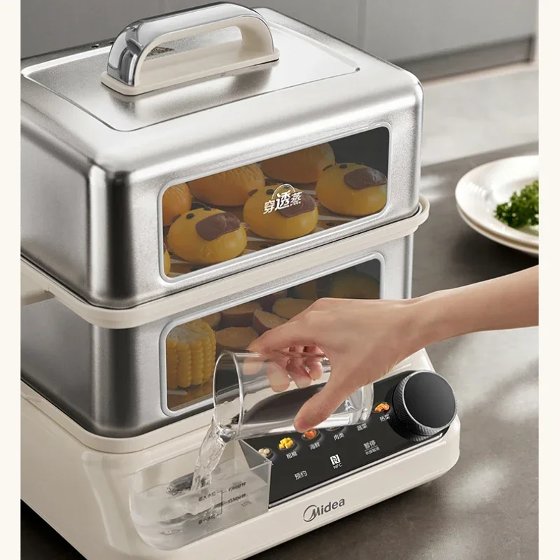 Electric Steamer Multi-Functional Household Visual Steam Box Stainless Steel Multi-Layer Large Capacity Steam Pot