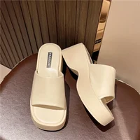 Sandales à plateforme pour femmes, nouvelle mode coréenne, chaussures à talons hauts, optique, mules astronomiques, pantoufles d'été décontractées pour femmes, 2024 6