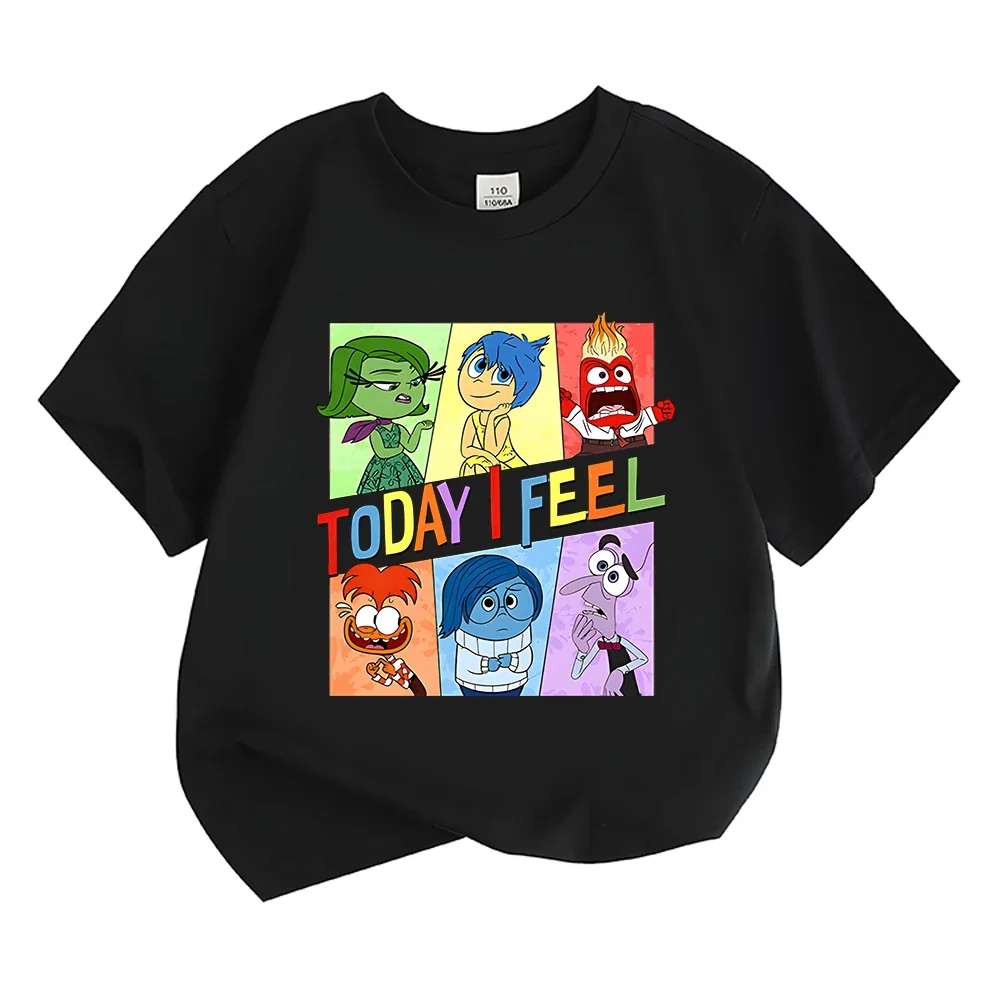 Kids T-shirts Summer Girls/Boys Cotton Short Sleeve Funny Inside Out 2 Print Tshirt Streetwear T Shirts Tops Cartoon Camisetas 5
