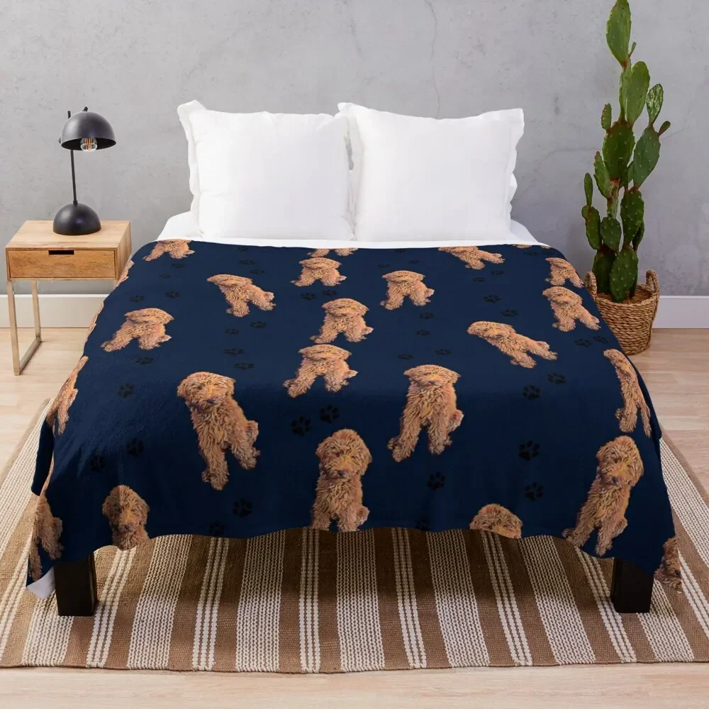 

Red Goldendoodle Throw Blanket warm for winter Vintage Blankets
