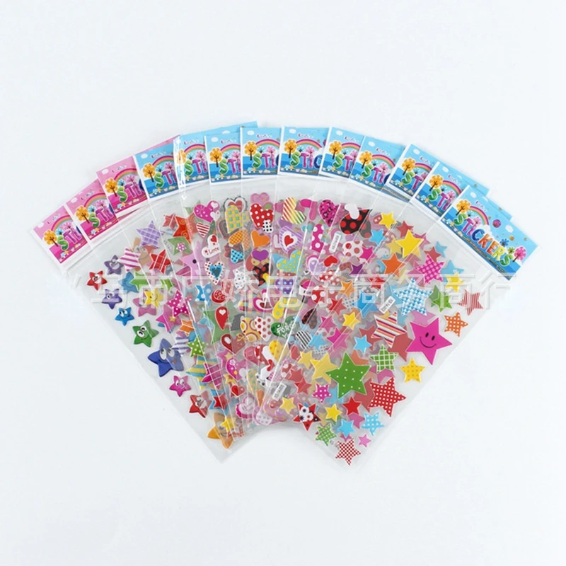 Sticker Children's 3D Cartoon Three-dimensional Bubble Sticker Kindergarten Reward Toy Sticker Sticker Butterfly