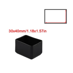 Set of 4 Black Silicone Chair Leg Caps - Floor Protectors for Scratch Prevention & Noise Reduction (Rectangle30x40mm4pcs)