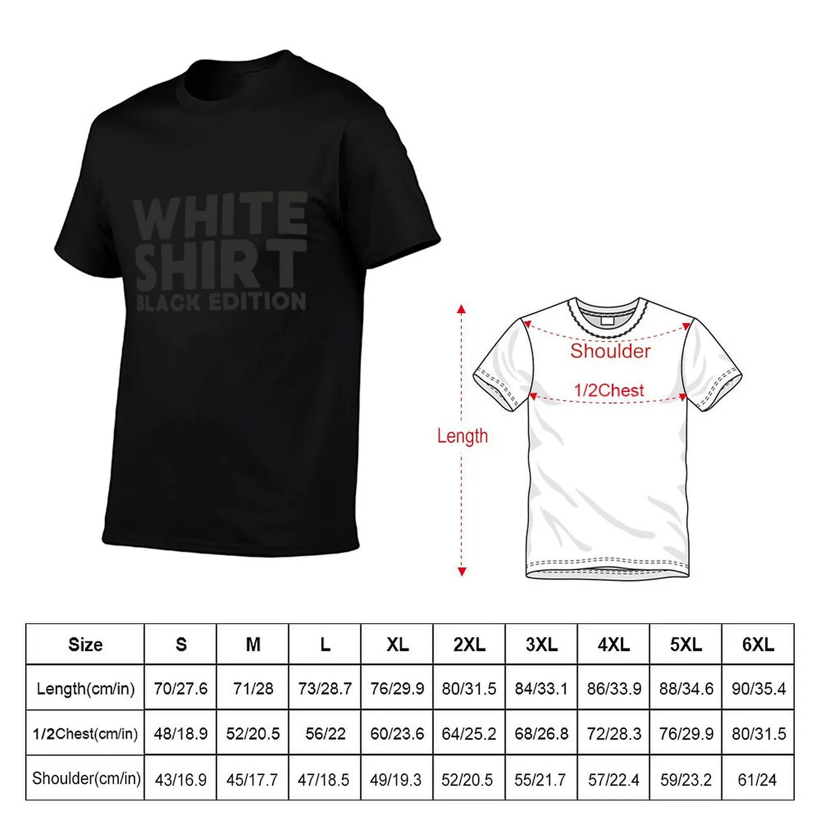 Men's Cotton T-Shirt - White Shirt Black Edition with Anime Designs