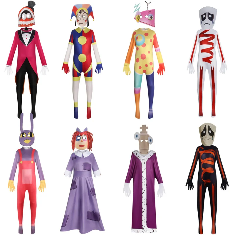 

Magical Digital Circus Costume Halloween Carnival Christmas Cosplay Role Playing Stage Costume