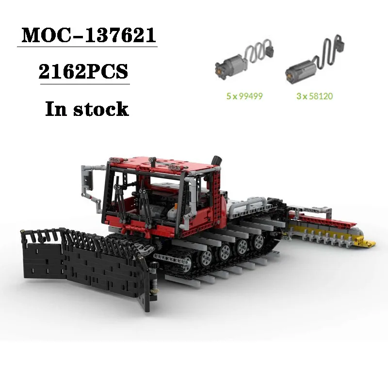 

MOC-137621Pistenbullet 400, подметальная машина для снега, FM-радио, 2162 шт., дистанционное управление, грузовик, башня, технология, игрушечный блок
