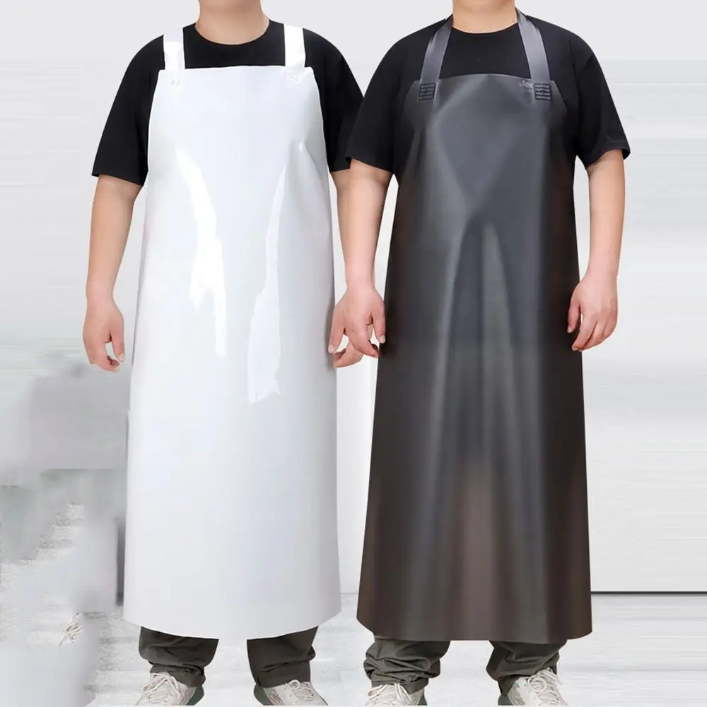 Odorless TPU Oil Resistant Apron Heat-Resistant Thicker Long Waterproof Dishwasher Apron Dirt-Proof Transparent Black