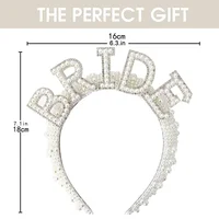 Bride to be Pearl crown Headband Bach Bachelorette hen Party Bridal Shower wedding engagement rehearsal dinner Decoration Gift 6