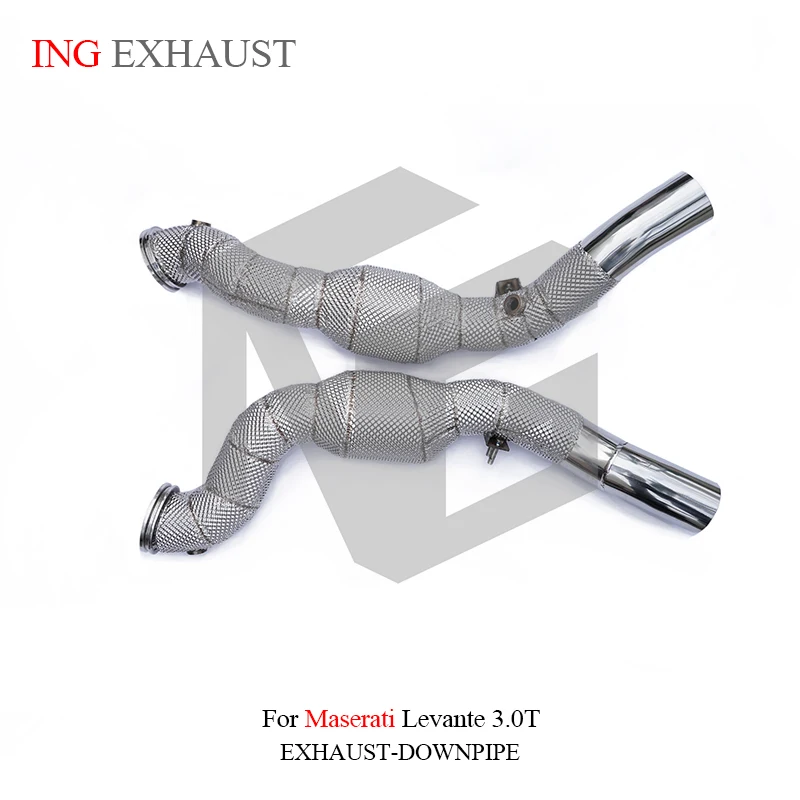 

ING Header Downpipe Catalytics Tube for Maserati Levante 3.0T Four Wheel xdrive Heat Shield Converter Auto Engine Exhaust System