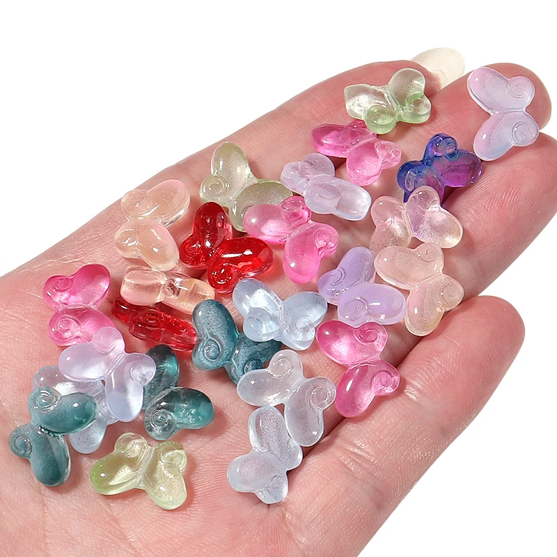 Colorful Glass Butterfly Lampwork Beads - 50pcs for Jewelry Making & DIY Accessories