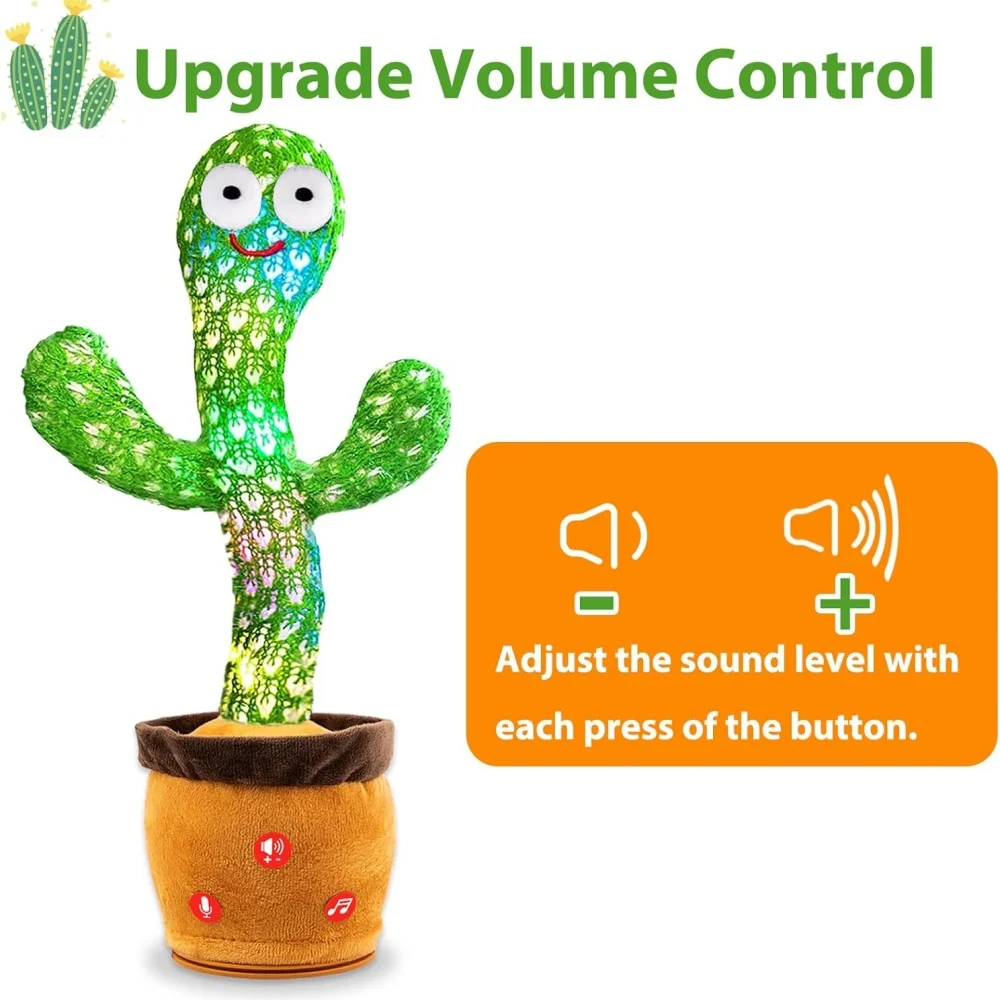 Talking Cactus Toys for Baby Dancing Singing Cactus Mimicking Toy with 120 English Songs Birthday Christmas Gifts for Kids