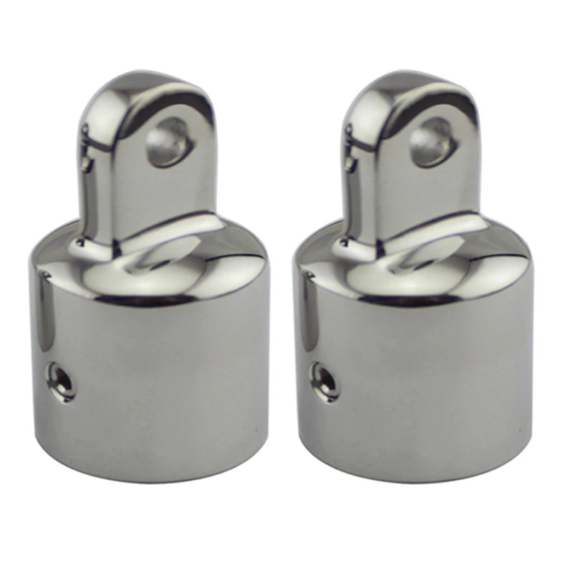 

2 PCS Bimini Top Cap External Pipe Eye End Boat Fittings Stainless Steel Marine Hardware For OD Round Tubing