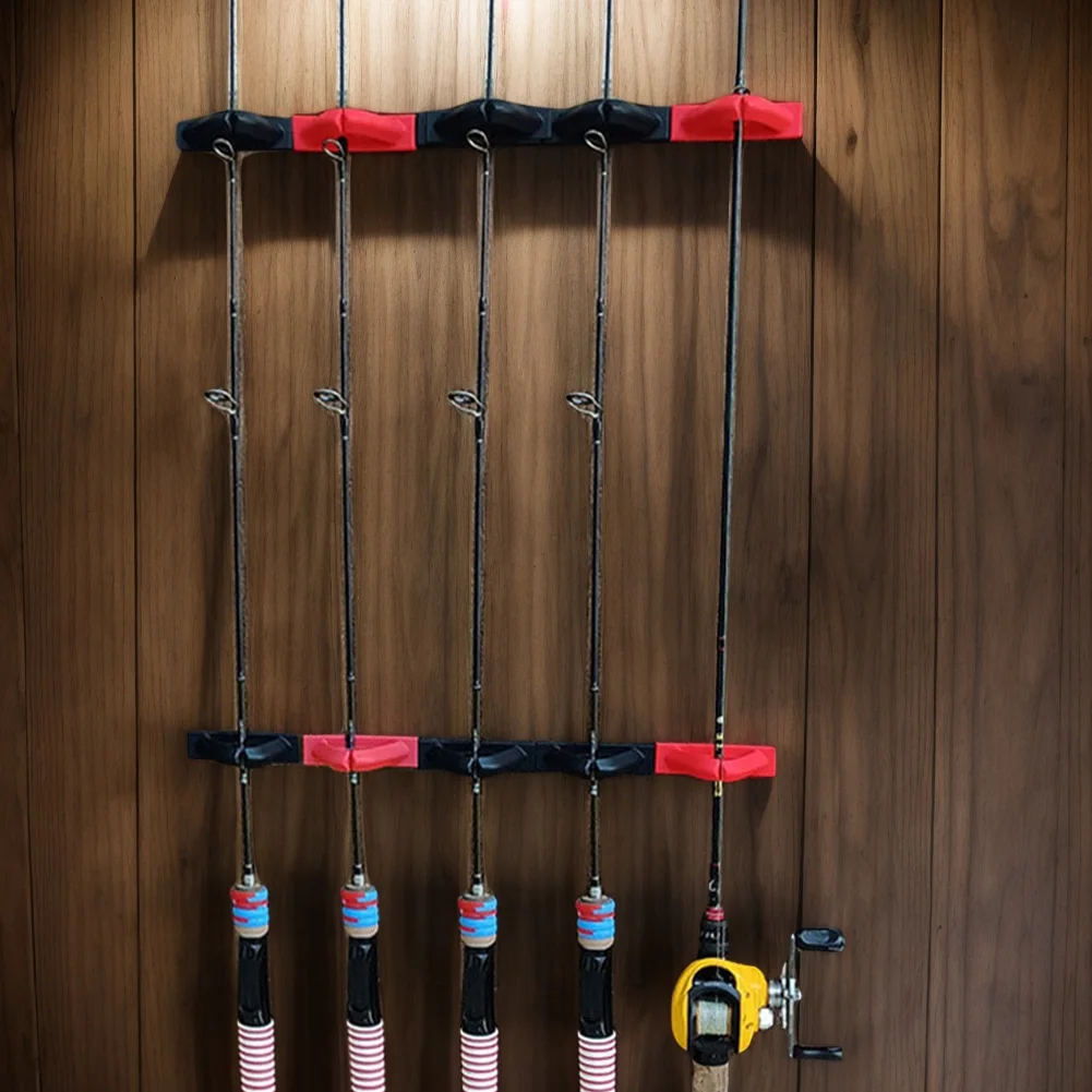 4Pcs Fishing Rod Holder Wall Mounted Fishing Rod Clip Fishing Pole Holder Clip Storage Rack for Wall and Garage Storage