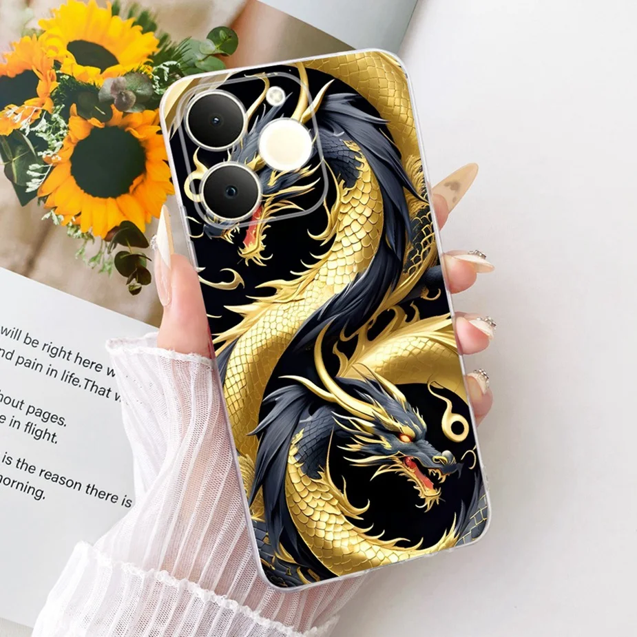 Luxury Lotus Painted Soft Silicone Case - Elegant Protective Cover