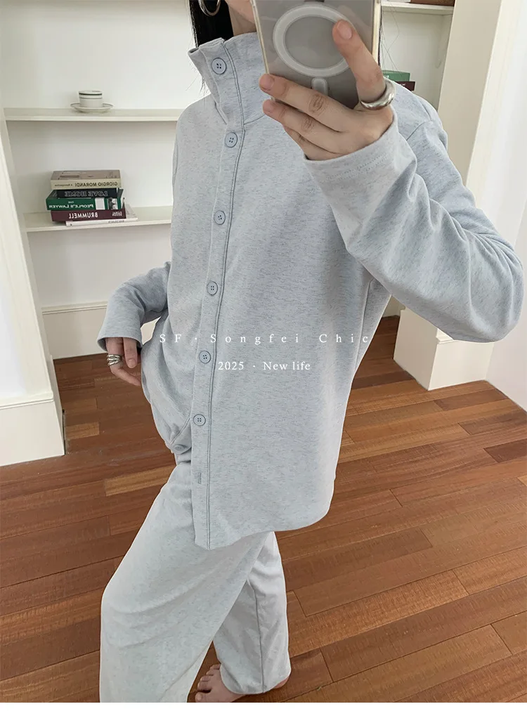 Koreanische Sport Pyjamas Für Frauen Neue Herbst Winter frauen Hause Kleidung Casual Langarm Nachtwäsche Set Komfort Nacht Tragen Weibliche – Detail 26