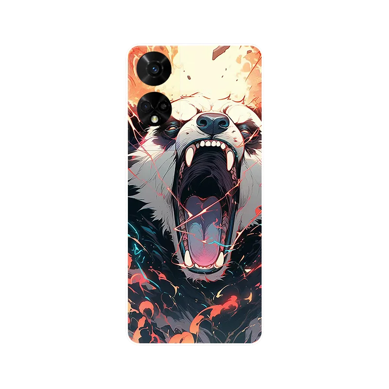 Panda Leaves Soft Silicone Phone Case - Bumper Back Cover