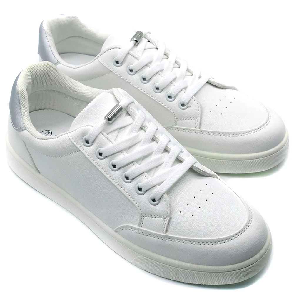 No Tie Shoelaces with Metal Lock – Flat Elastic Laces Adults and Kids Sneakers, Quick Wear Shoe Strings for Lazy Day_voghion.com