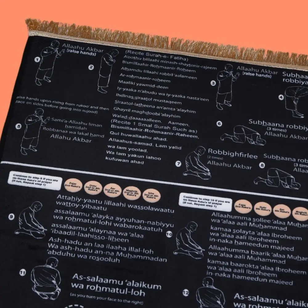 Faltbare Schritt-für-Schritt-Gebetsmatte mit visuellen Anleitungen, tragbare, geführte Gebetsmatte, rutschfeste, interaktive Gebetsmatte – Detail 9