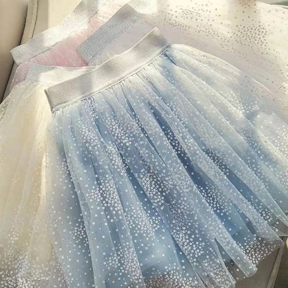 Summer Girls Baby Skirt Children's Day Gift Fashion All-match Puff Skirt Tulle Vestido