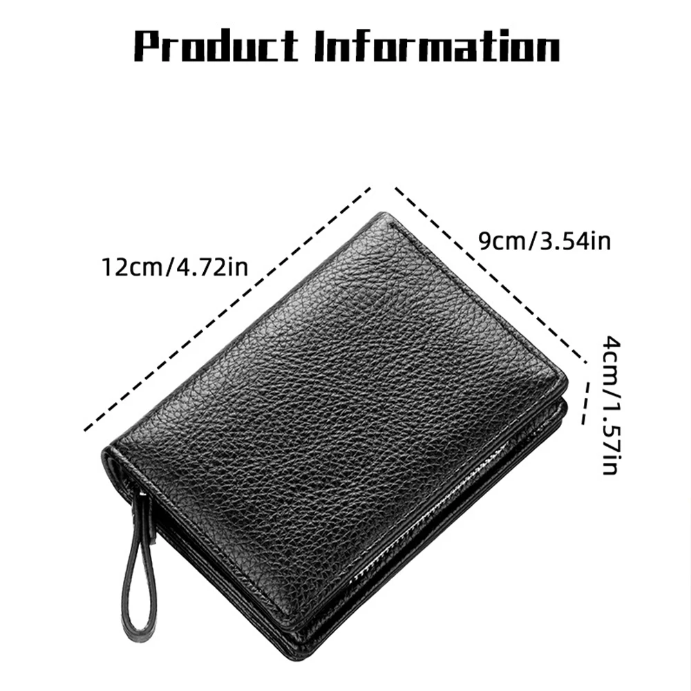 Short Zipper Wallet with Multiple Card Slots, Built-In Coin Pocket, Lychee-Patterned Coin Storage Pouch, Practical and Portable Gift