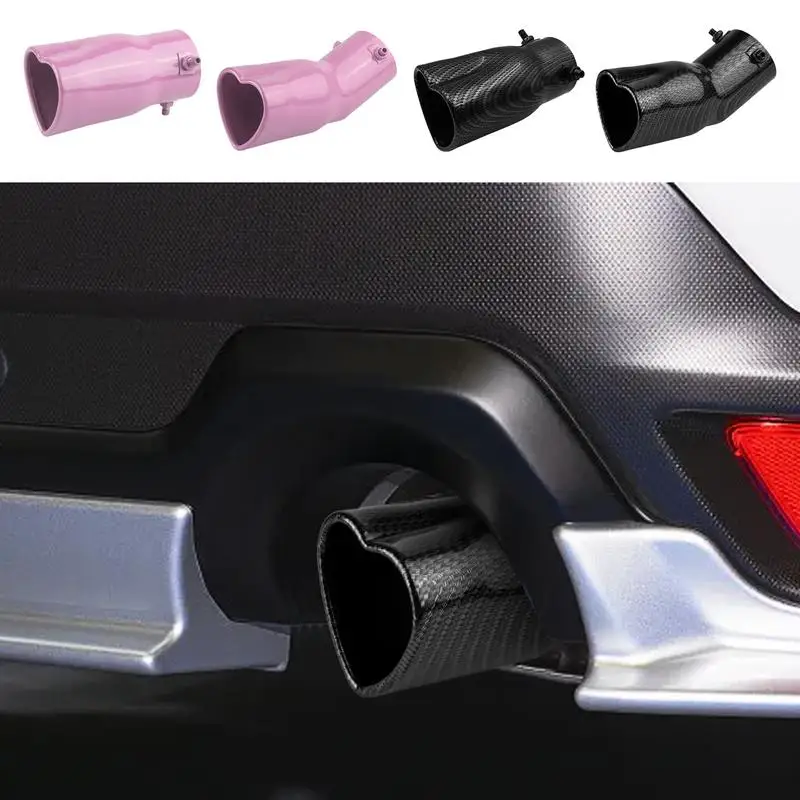 

337g Car Exhaust Pipe Muffler Stainless Steel Heart-shaped Tail Throat Liner Effortless Mounting Rear Chrome Muffler Tips