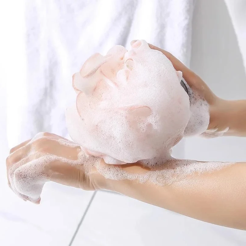 1 pc Large Bath Ball Rich Bubble Bath Towel Scrubber Body Cleaning Mesh Shower Wash Sponge Bathroom Accessories 5