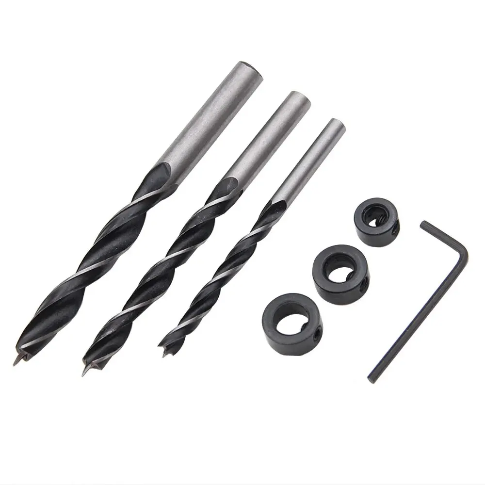 Woodworking Drill Tool Set 14pc 15&deg; Oblique Hole Locator 7pc Drilling Regulator Limit