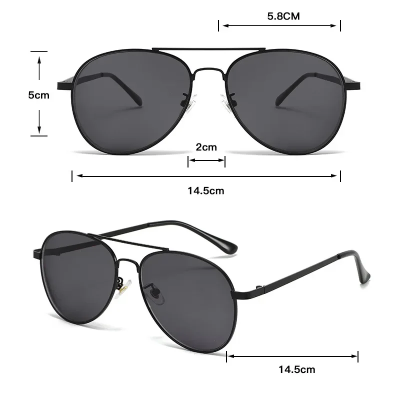 Aviator Myopia Sunglasses with Large Frames - UV-Resistant Eye Protection for Driving, Riding, Beach, and Travel