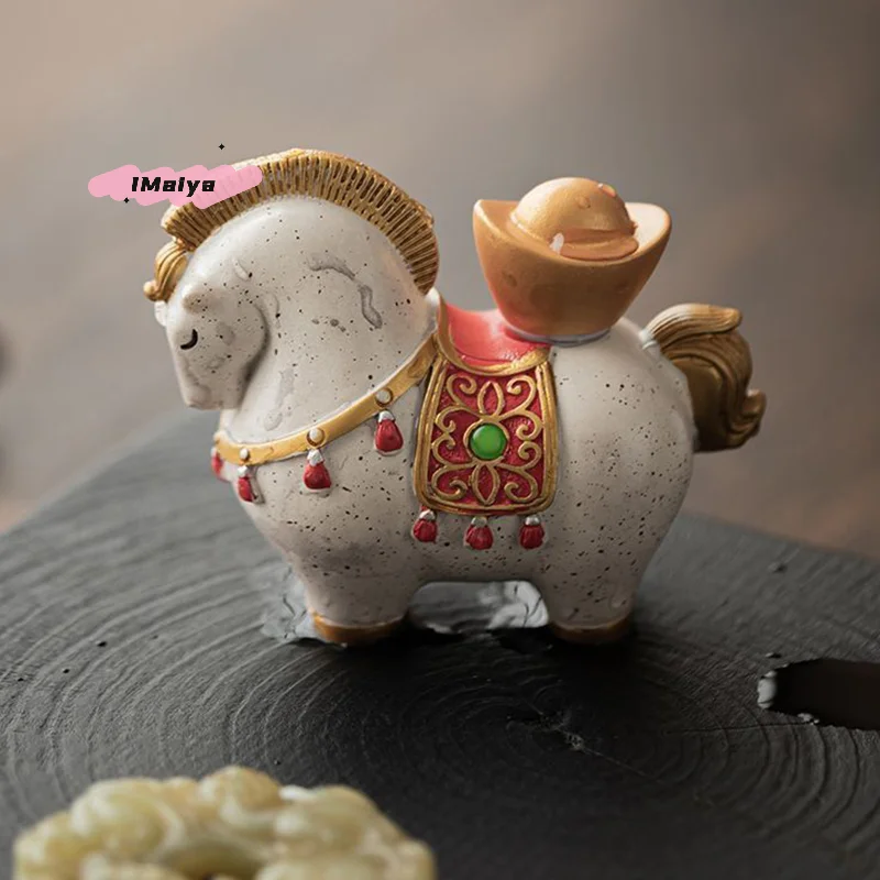 색상 변화 리치 티 펫 장식품 행운의 탕마 즉시 변신하는 커피 테이블 장식 액세서리 부티크 스타일 티 펫