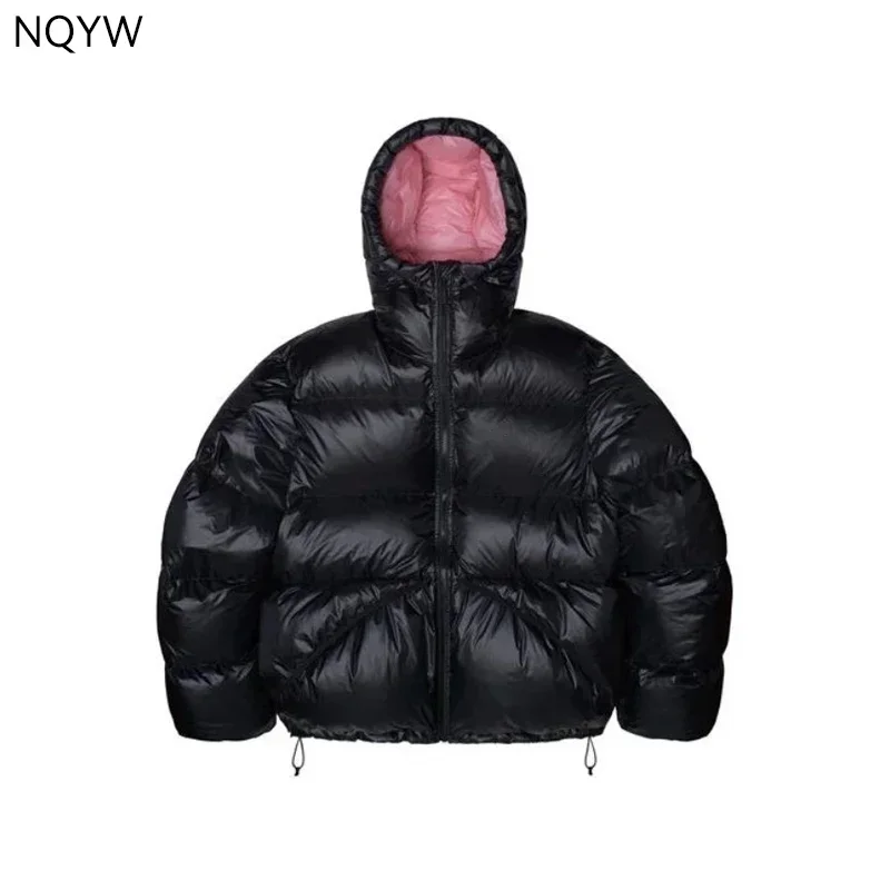 STU High Quality Down Suit Men's Solid Color Versatile Zipper Jacket Winter High Fluffy Women's Casual Hooded Short Loose Coat 2