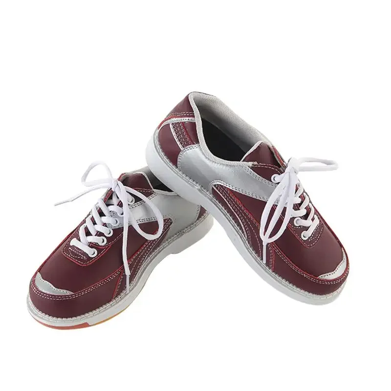 Women Genuine Leather Bowling Shoes Right-Hand Non-slip Sole Sneakers Breathable Comfortable Lightweight Athletic Shoes