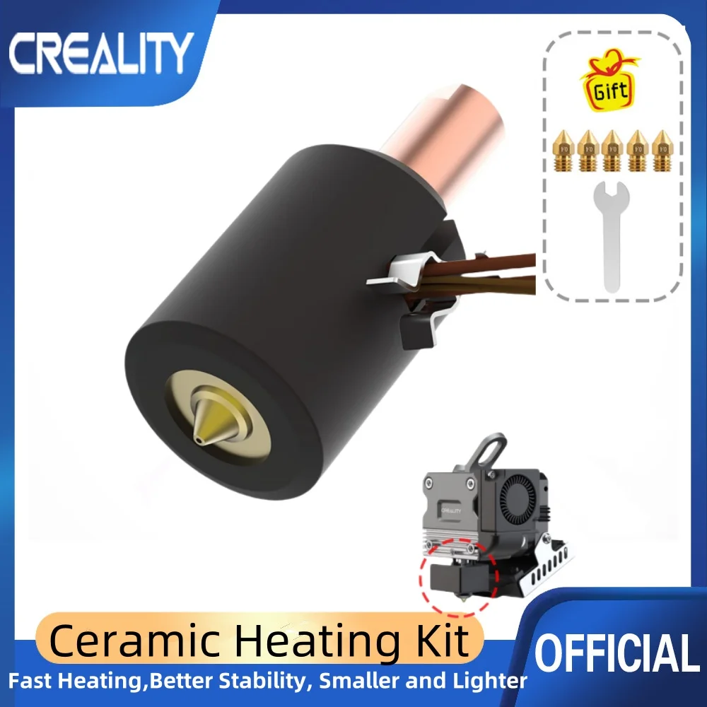 Creality Upgrade Sprite Extruder Ceramic Heating Hotend Kit Replacement, 60W Fast Heating to 300℃ Hot End Bimetal HeatBreak
