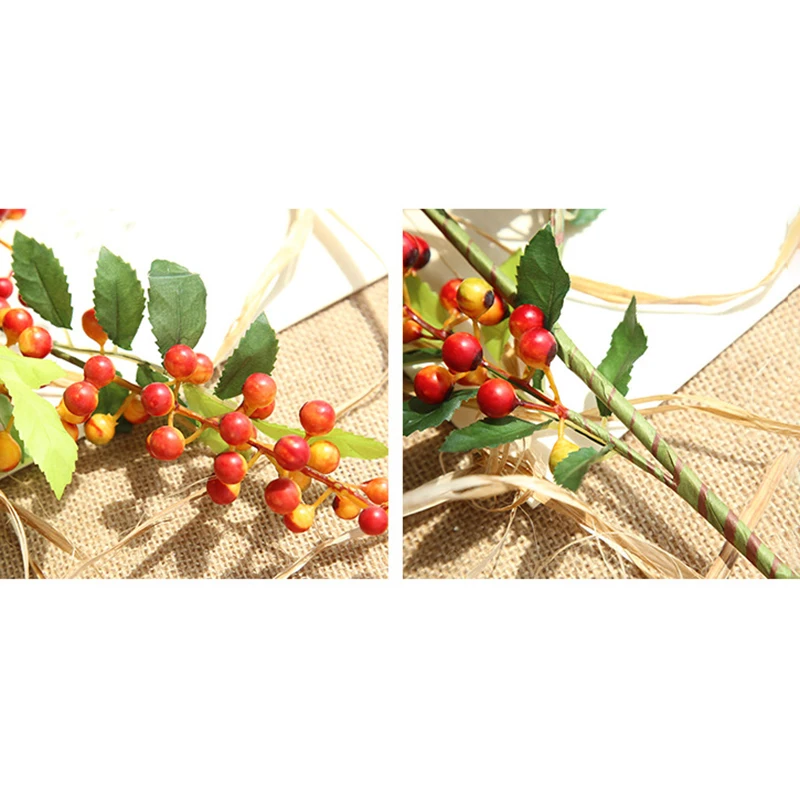70CM Künstliche Rote Beeren Zweig Weihnachtsbaum Ornamente Gefälschte Stechpalme Blumen Bouquet Schaum Obst Pflanze Für Haushalt DIY Dekor – Detail 6