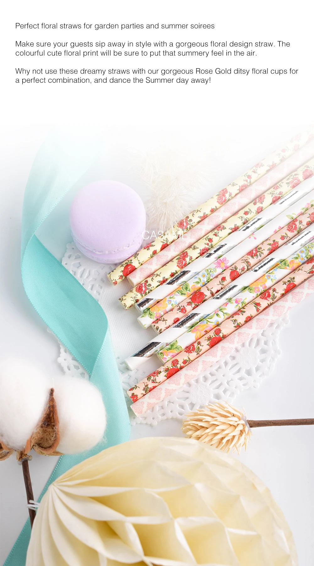 Biologisch abbaubare Papiers troh halme Bulk, verschiedene Regenbogen farben gestreifte Trinkhalme für Saft, Shakes, Cocktail, Kaffee, Soda – Detail 2