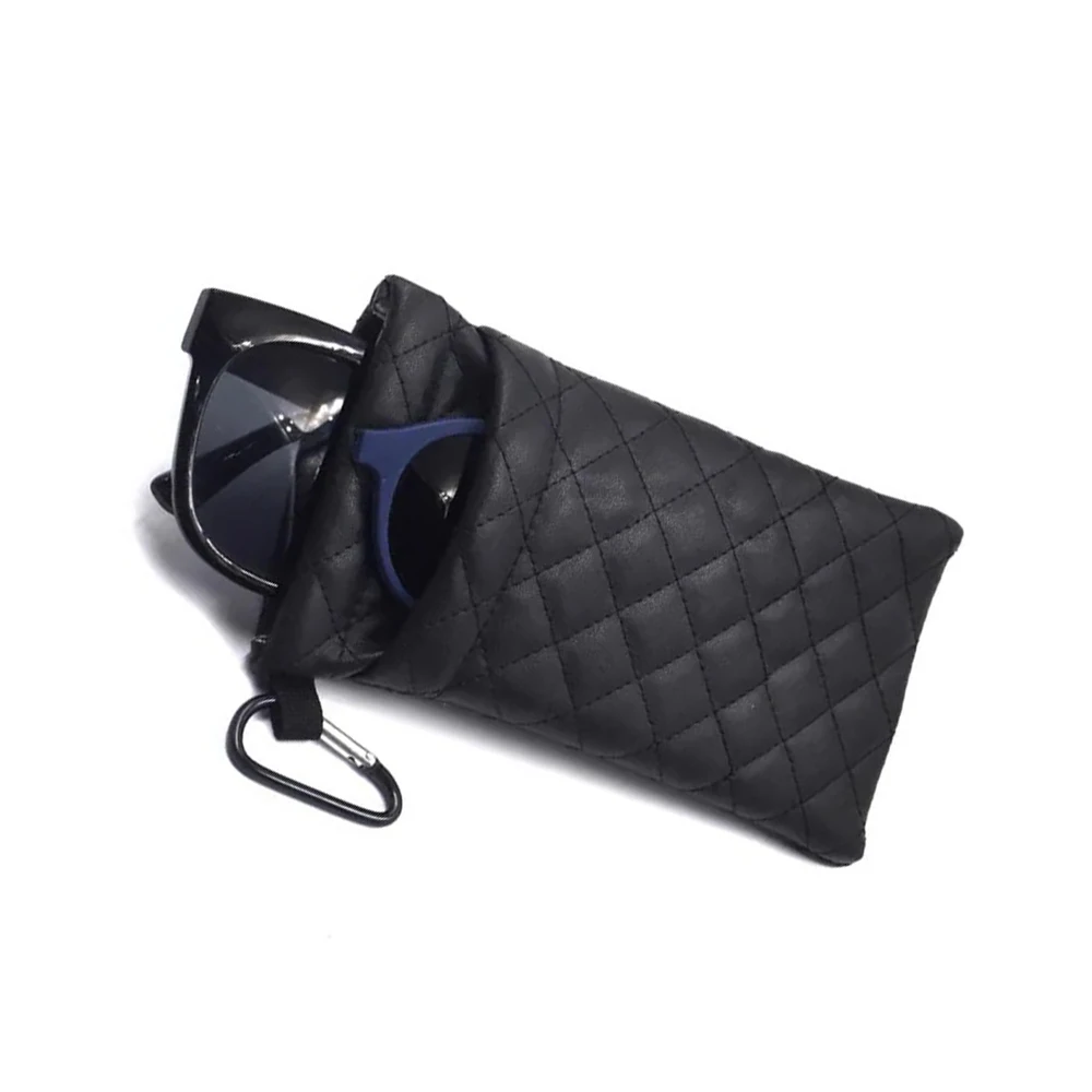 1Pcs PU Leather Double-layer Glasses Bag Sunglasses Storage Bag Automatic Closing Glasses Storage Bag Leather Glasses Bag