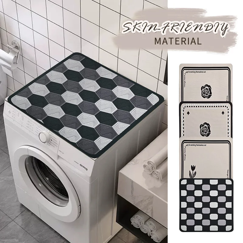 1pc Gray Dustproof Cover Pad For Washing Machine, Absorbent Table